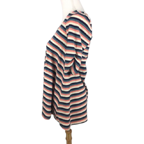 Anthropologie Puella Cosima Striped Ribbed Textured Tunic Top Women's Size XS - Picture 6 of 8